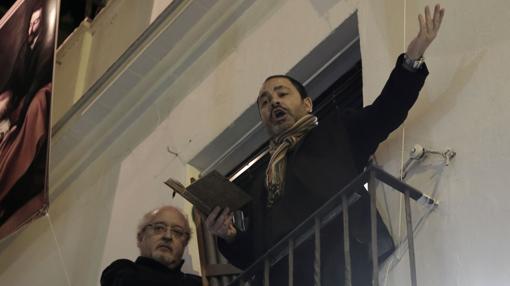 Momento del concierto de música antigua en uno de los balcones de la Abacería