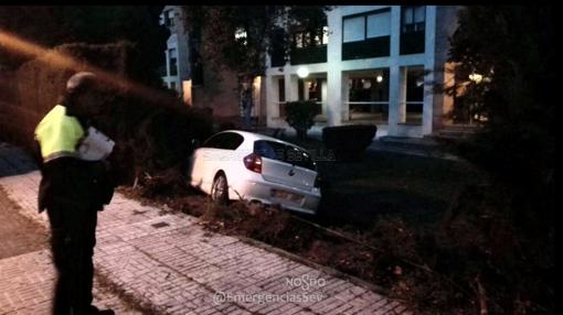 El vehículo colisionó con la vegetación de la zona