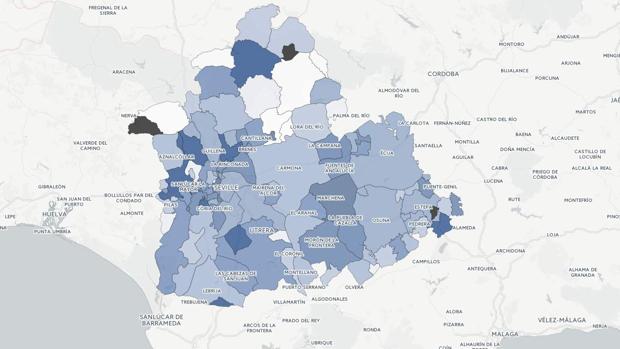 ¿En qué pueblos de la provincia de Sevilla hay más bodas?