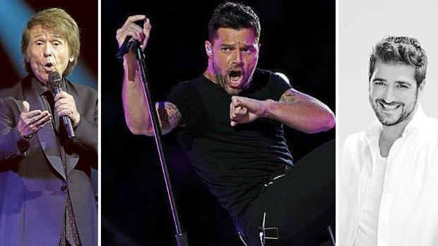 Raphael, Ricky Martin y Antonio Orozco