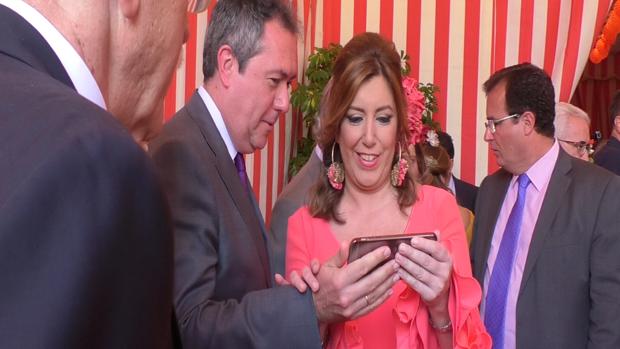 Susana Díaz, de flamenca, vuelve a la Feria de Sevilla