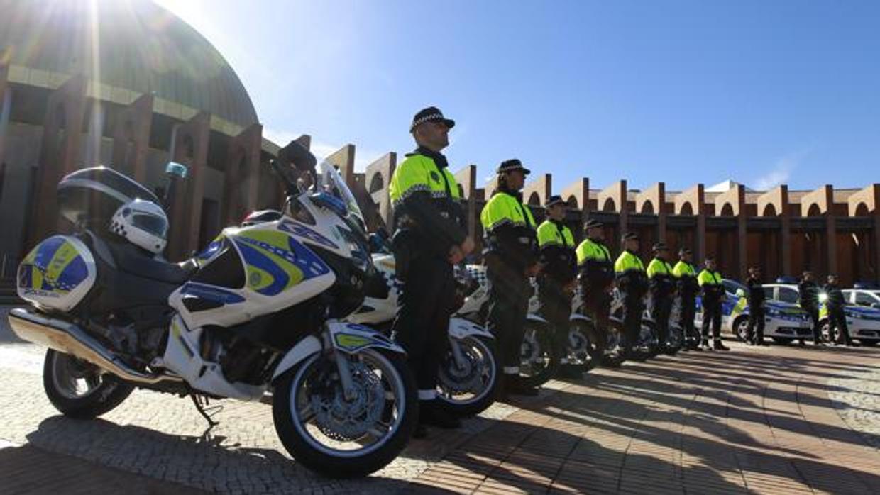 Agentes en formación en uno de los actos por el Día de la Policía que se celebra en el mes de noviembre.