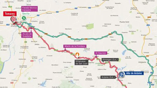 Recorrido de la 13ª etapa de La Vuelta, Coín-Tomares