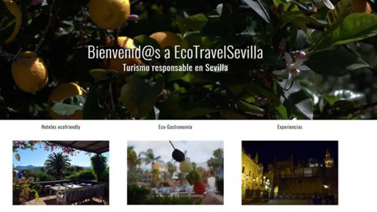 La página de inicio del sitio web Ecotravel Sevilla