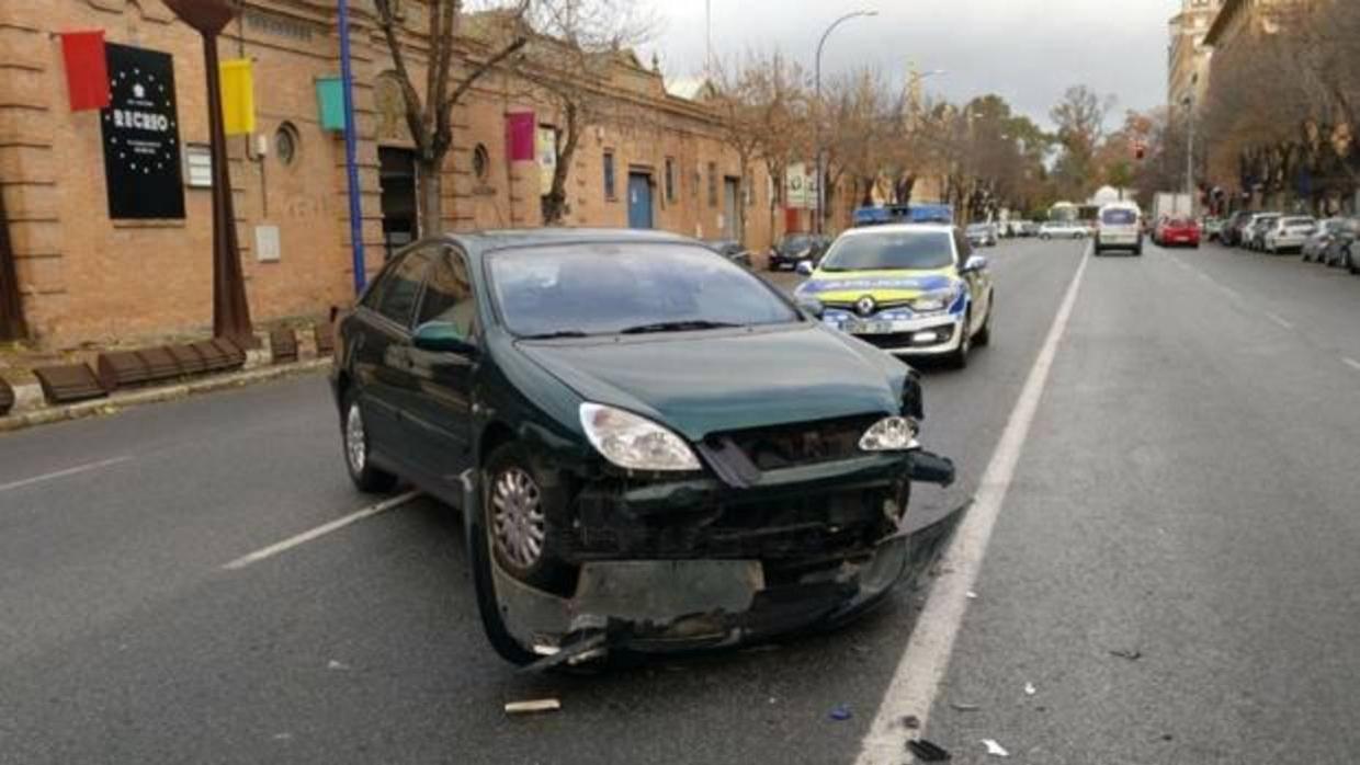 Imagen de uno de los vehículos accidentados