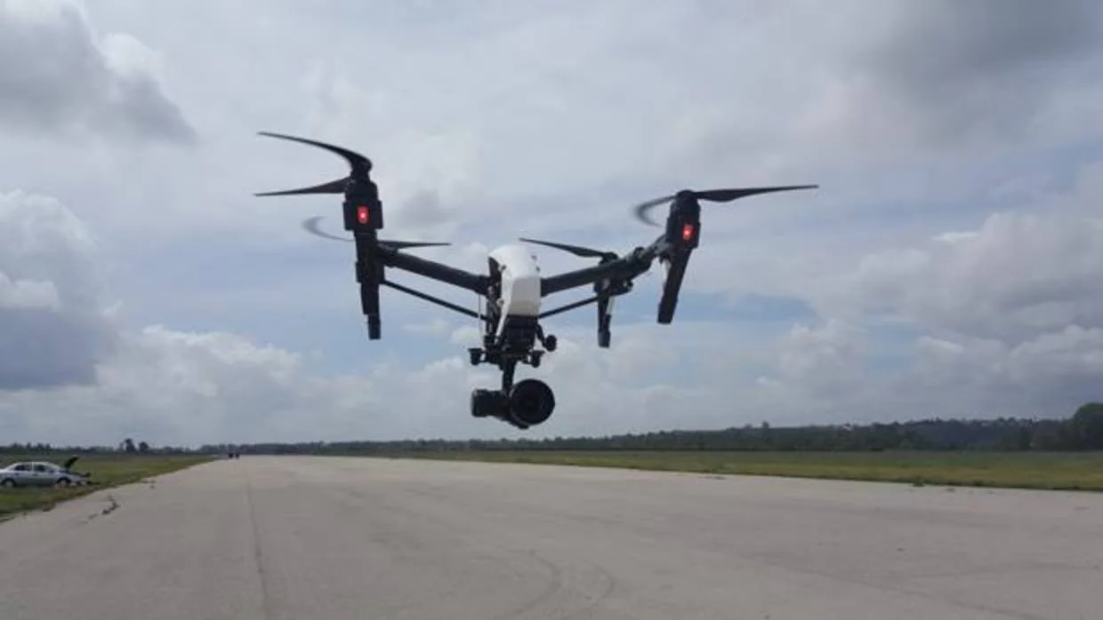 Un dron de Asemerpa en pleno vuelo