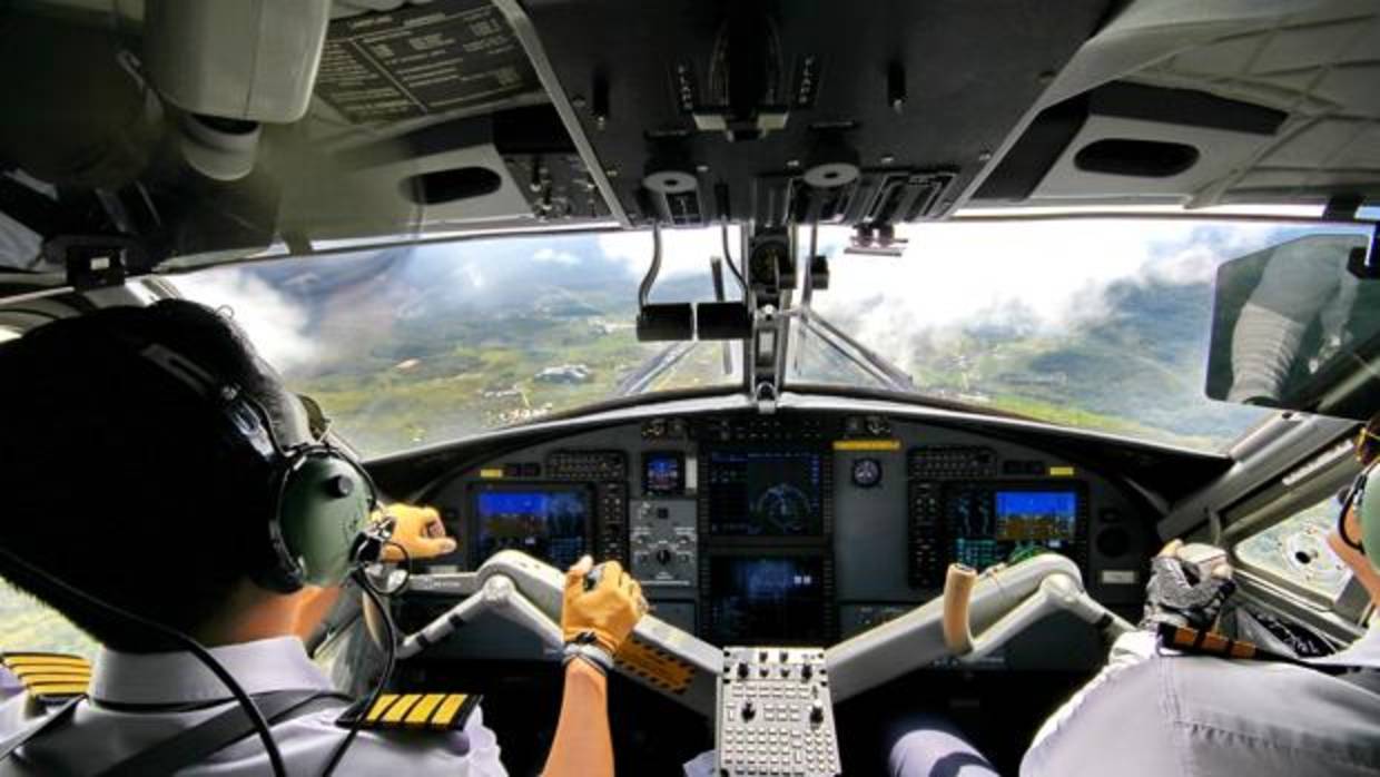 Imagen de unos pilotos en los cielos de Bari (Italia)