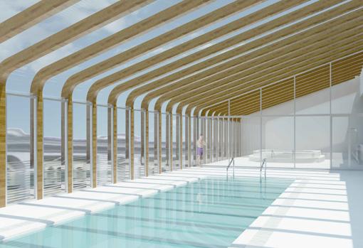Recreación virtual de una de las piscinas que se ubicarán en la azotea