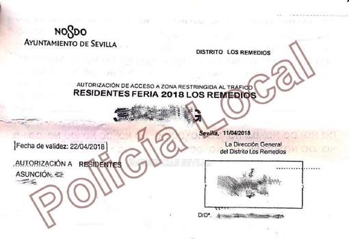 Feria de Abril de Sevilla 2018: Usaban autorizaciones de residentes falsas para acceder a calles restringidas