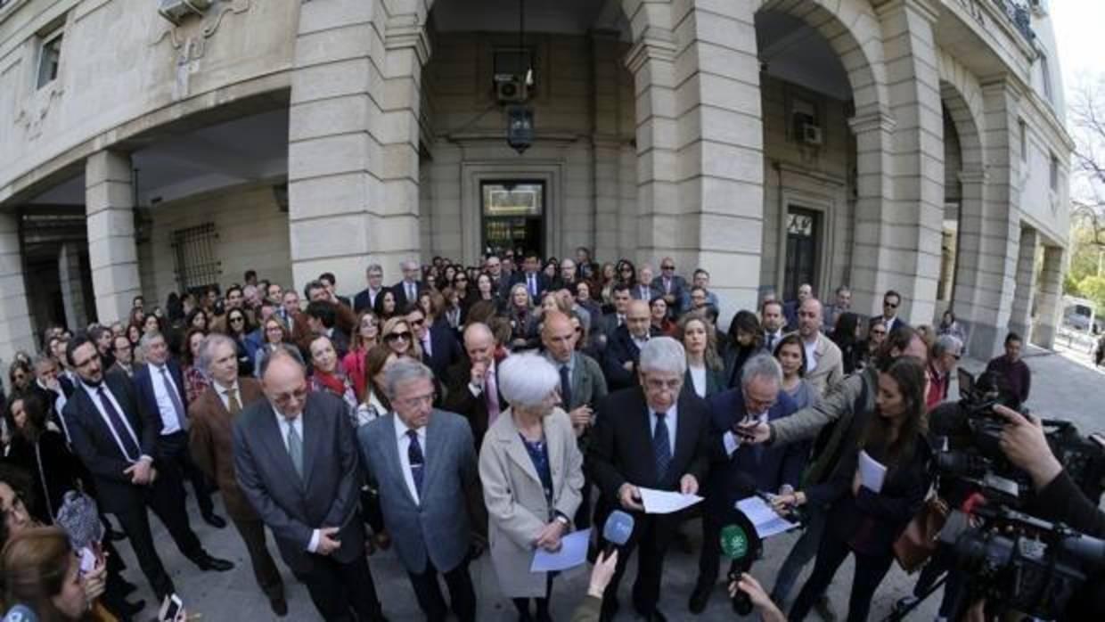 Concentraación de jueces hace unas semanas en la Audiencia de SEvilla