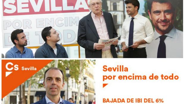 «Sevilla por encima de todo», un mismo eslogan para PP y Cs