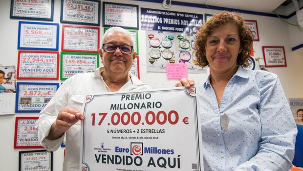 Los 17 millones del Euromillones no fueron «suerte» para la administración número 98 de Sevilla