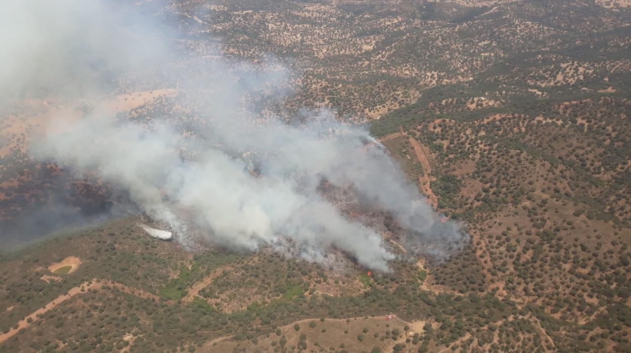 Incendio en el paraje Vega del Trabuco en El Ronquillo