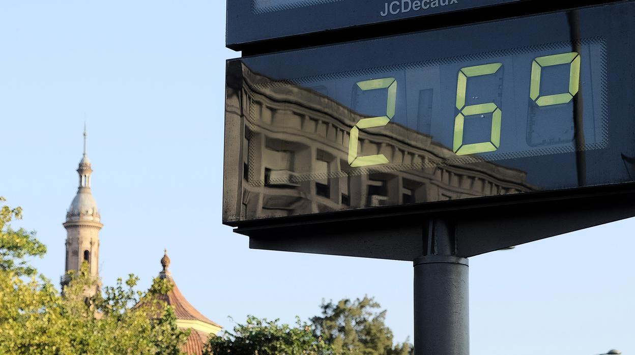 Termómetro ubicado en el Prado de San Sebastián