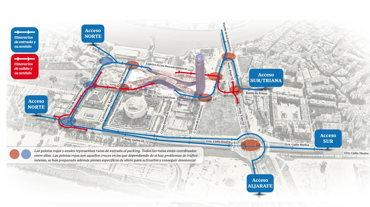 Plano de acceso al nuevo centro comercial de Sevilla