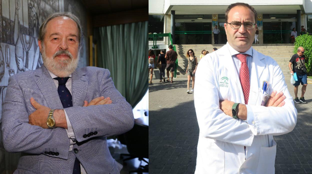 Alfonso Carmona, presidente del Colegio de Médicos de Sevilla -a la izquierda- y Antonio Castro, director del hospital Virgen Macarena