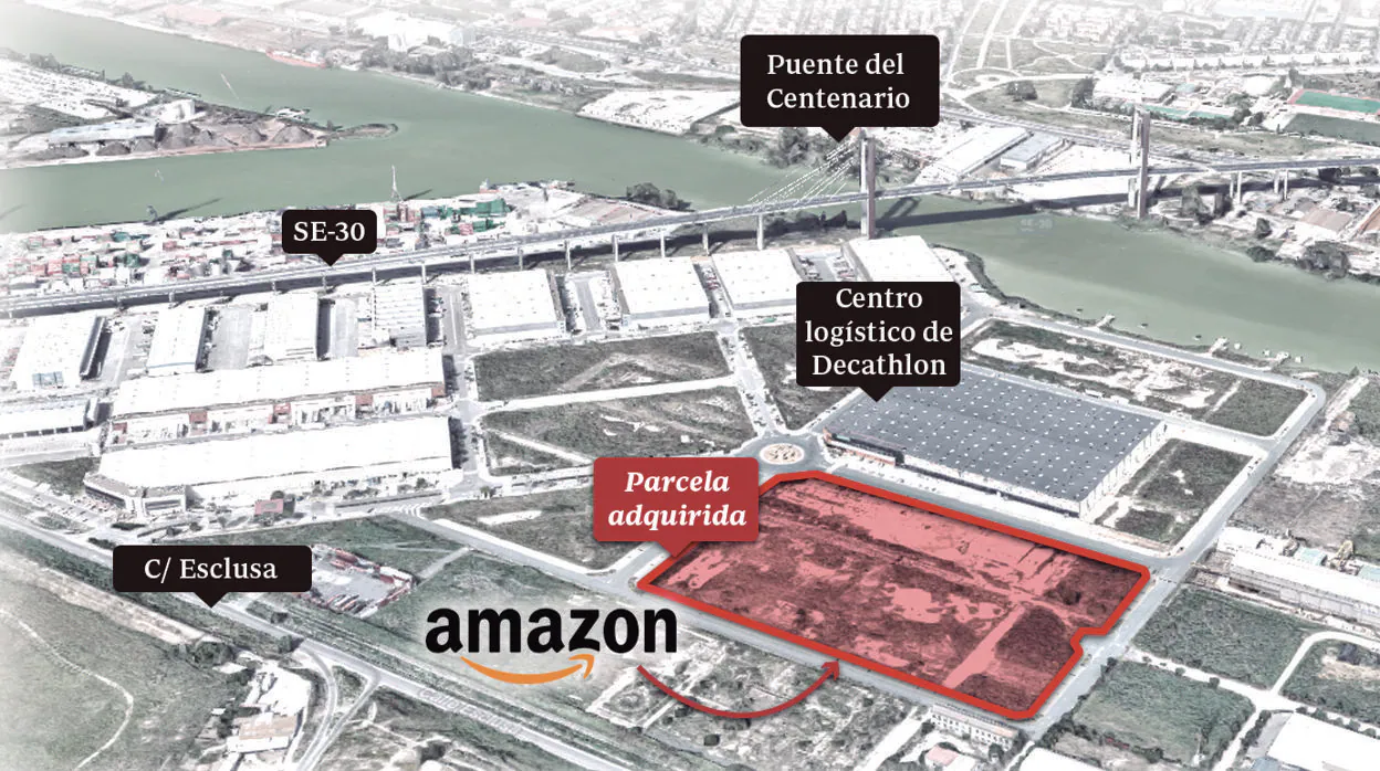Ubicación del futuro centro logístico de Amazon en Sevilla