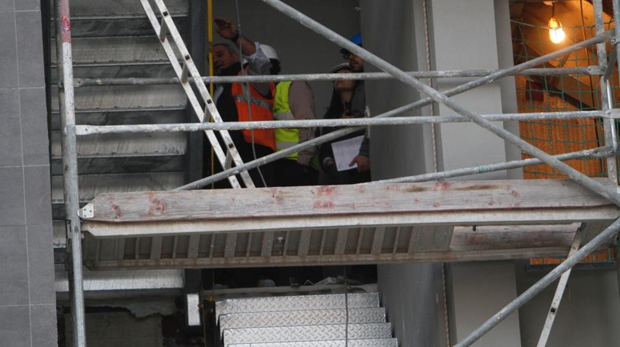 Interior de la obra horas después de producirse el accidente laboral