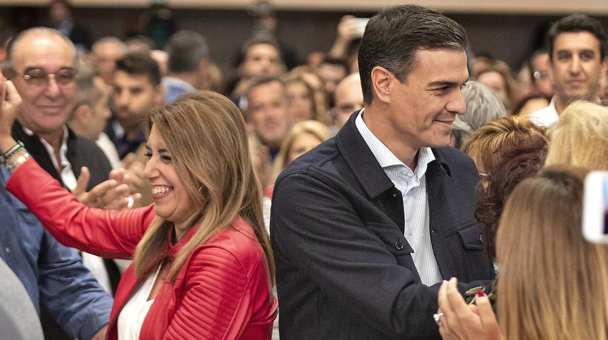 Susana Díaz y Pedro Sánchez, en el Comité Director del PSOE-A