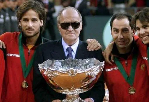 Don Juan Carlos en la final de la Copa Davis en Sevilla