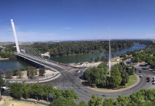 La Glorieta Olímpica presidida por el mástil ahora desmantelado