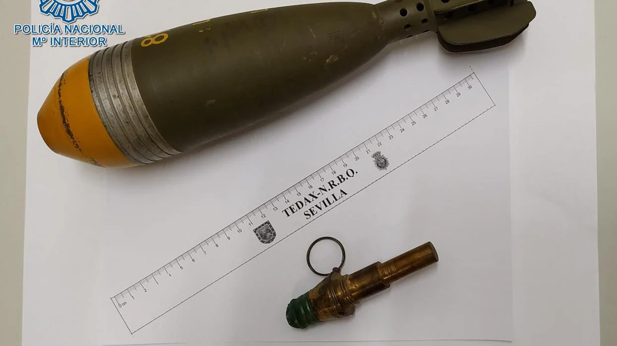 La granada que apareció en el interior de un armario