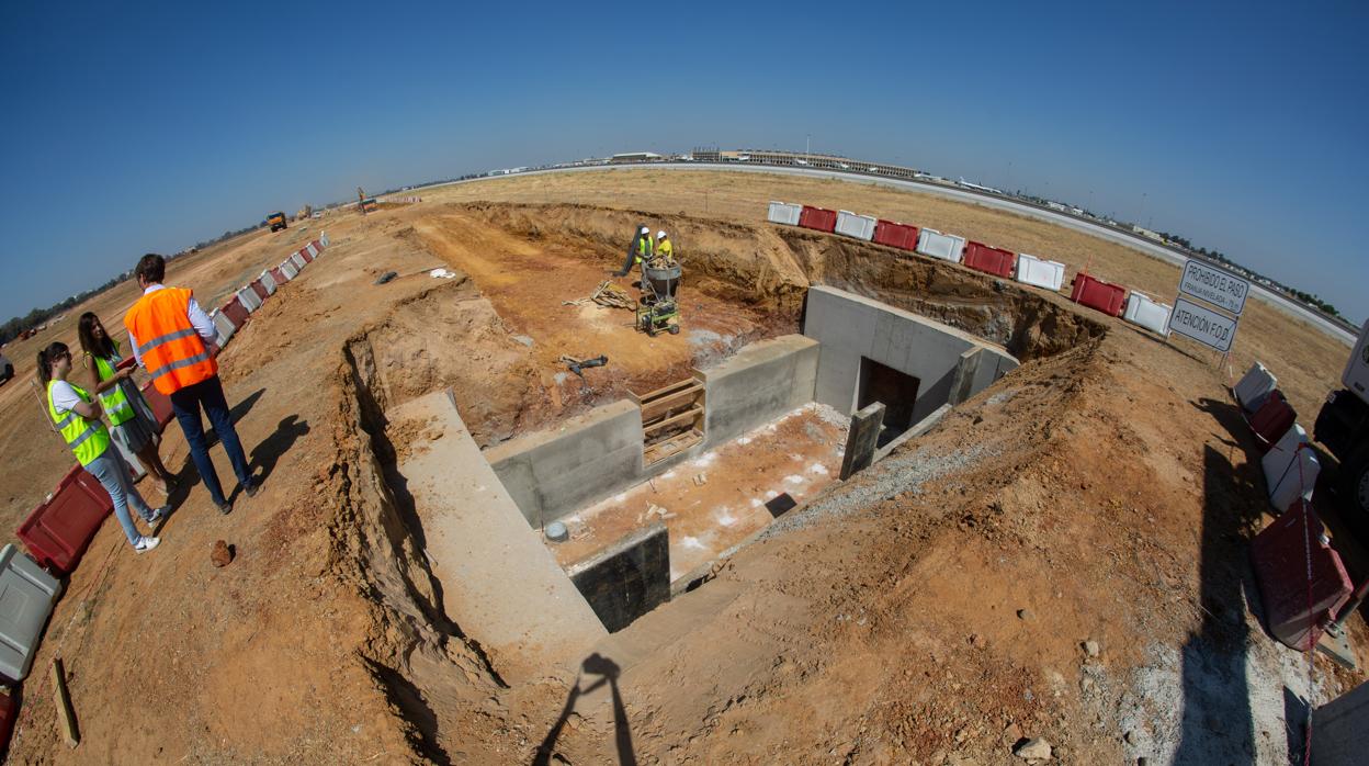 Obra de la pista de vuelo del aeropuerto de San Pablo