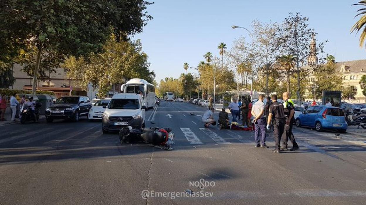 El motorista implicado ha tenido que ser trasladado al hospital con heridas graves