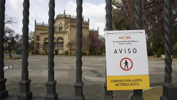 El Ayuntamiento cierra los parques públicos de Sevilla por el aviso naranja por lluvias