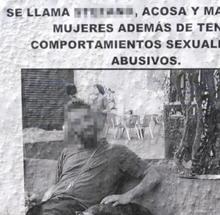 Cartel acusador pegado en la Alameda de Hércules