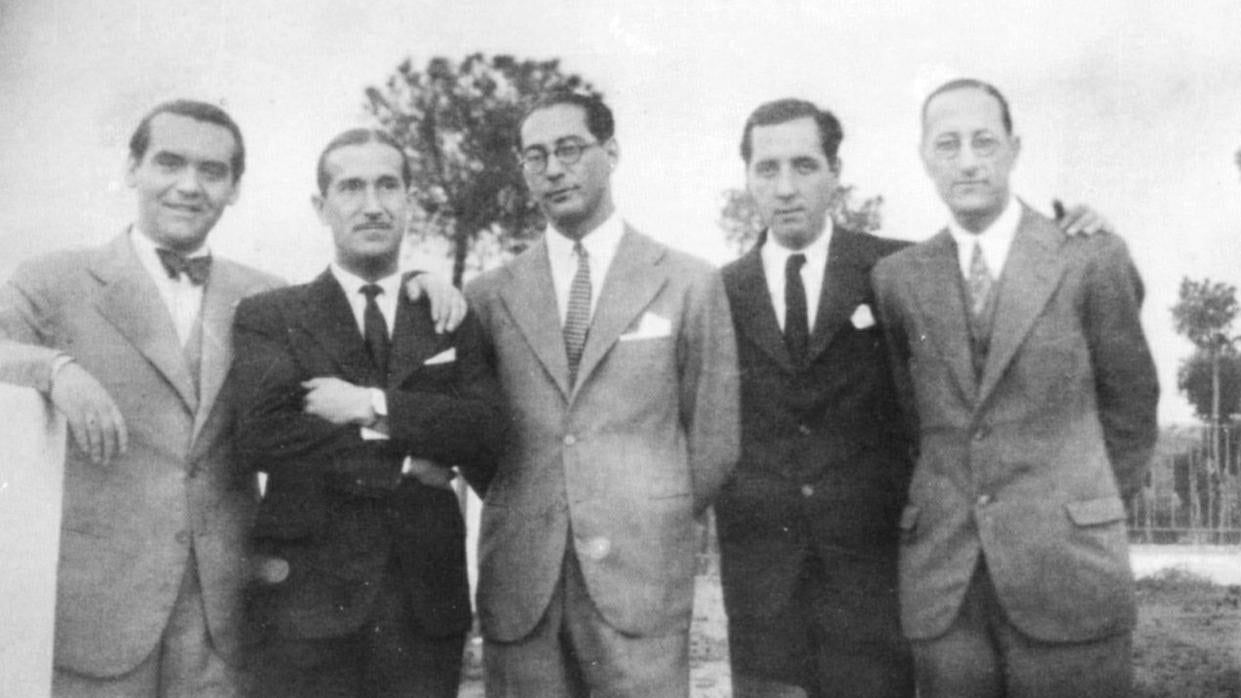 Federico García Lorca, Pepín Bello, José Antonio Rubio Sacristán, Joaquín Romero Murube y Jorge Guillén