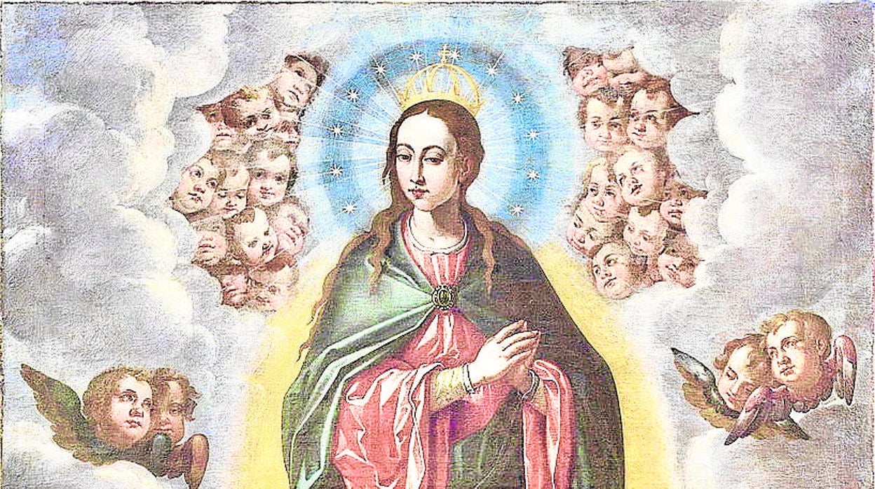 Óleo sobre lienzo de la Inmaculada Concepción, pintada por Pacheco en 1619