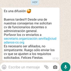 Mensaje para afiliados