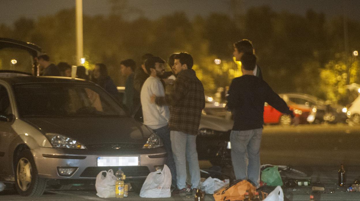 Varios jóvenes hacen botellona en los Remedios