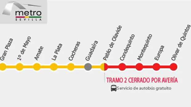 Cuatro estaciones del Metro de Sevilla permanecerán cerradas durante este  jueves