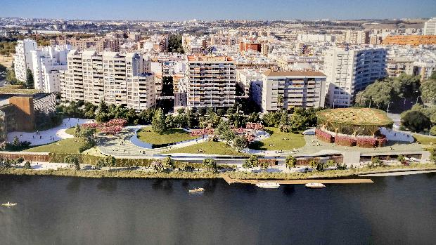 Jardín de las Cigarreras: zonas verdes, restaurantes y el Club Antares a la orilla del río