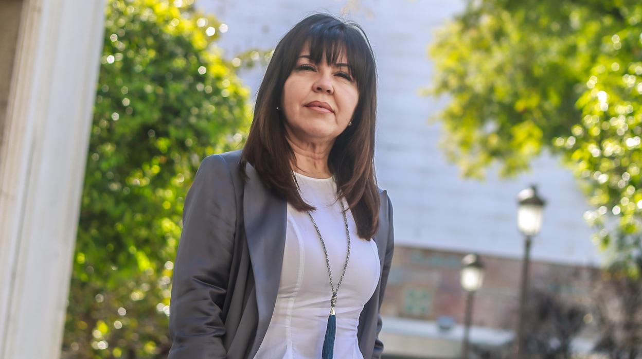 Rosario Santamaría Bermúdez, durante la entrevista en la plaza de la Concordia