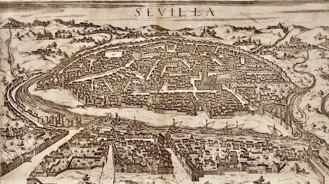 Sevilla en 1600. Matteo Florini. Biblioteca Nacional de España