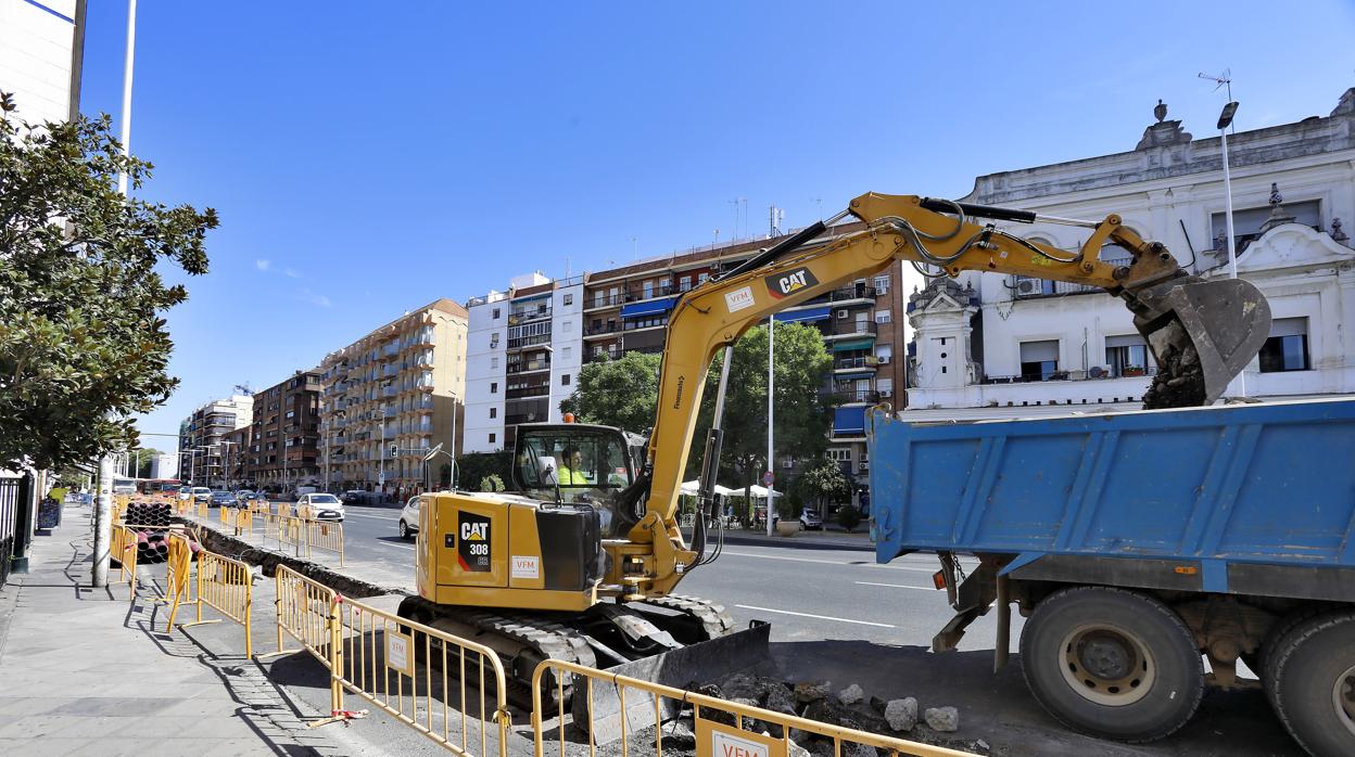 Trabajos en la calle Arjona