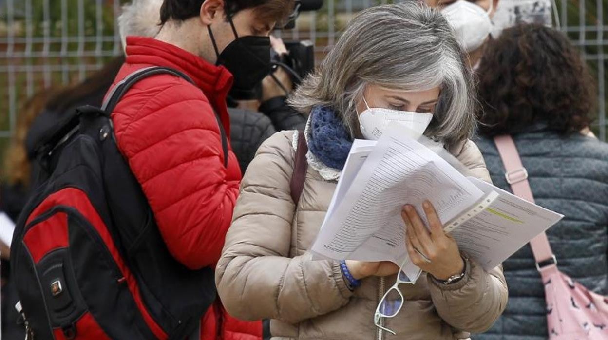 La mascarilla también se ha vuelto habitual en los exámenes de oposiciones