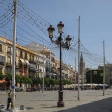 Iluminación de la Feria en el Centro de Sevilla