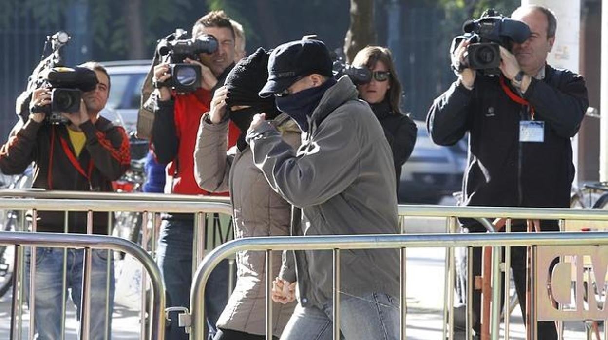 Francisco Javier Delgado durante una de sus llegadas a la Audiencia