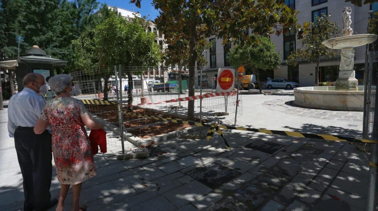 El Ayuntamiento ha retirado este sábado las lonas de la plaza de la Magdalena