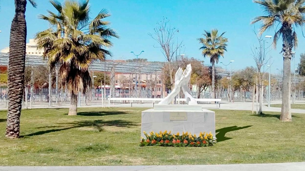 Recreación del emplazamiento del monumento en el nuevo parque