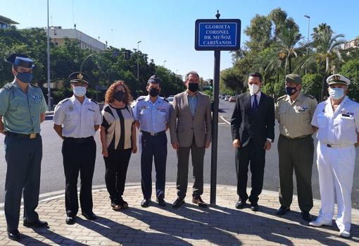 Inauguración de la glorieta dedicada a Muño Cariñano, que murió víctima de ETA