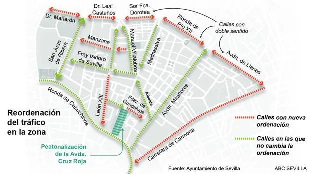 El Ayuntamiento de Sevilla culmina la implantación del doble sentido en la segunda ronda del Distrito Macarena