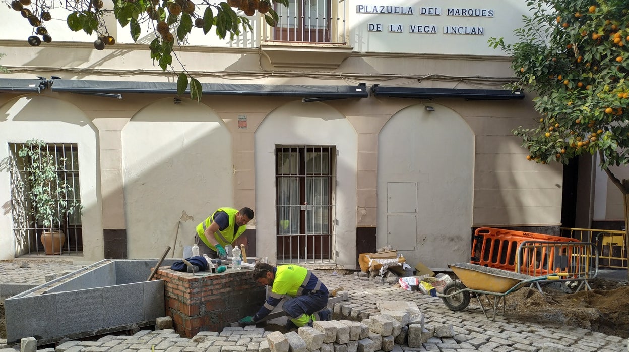 Los adoquines de Mateos Gago se ubicarán en la plazuela del Marqués de la Vega Inclán