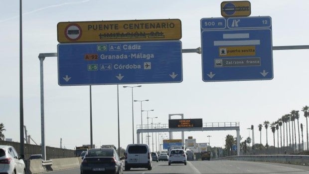 El desvío para evitar el puente del Centenario abrirá la madrugada del 10 de enero en sentido a Cádiz