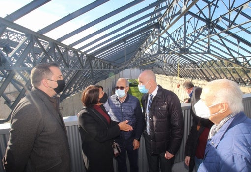 Visita del alcalde de Sevilla, Antonio Muñoz, a las obras de las naves de Renfe