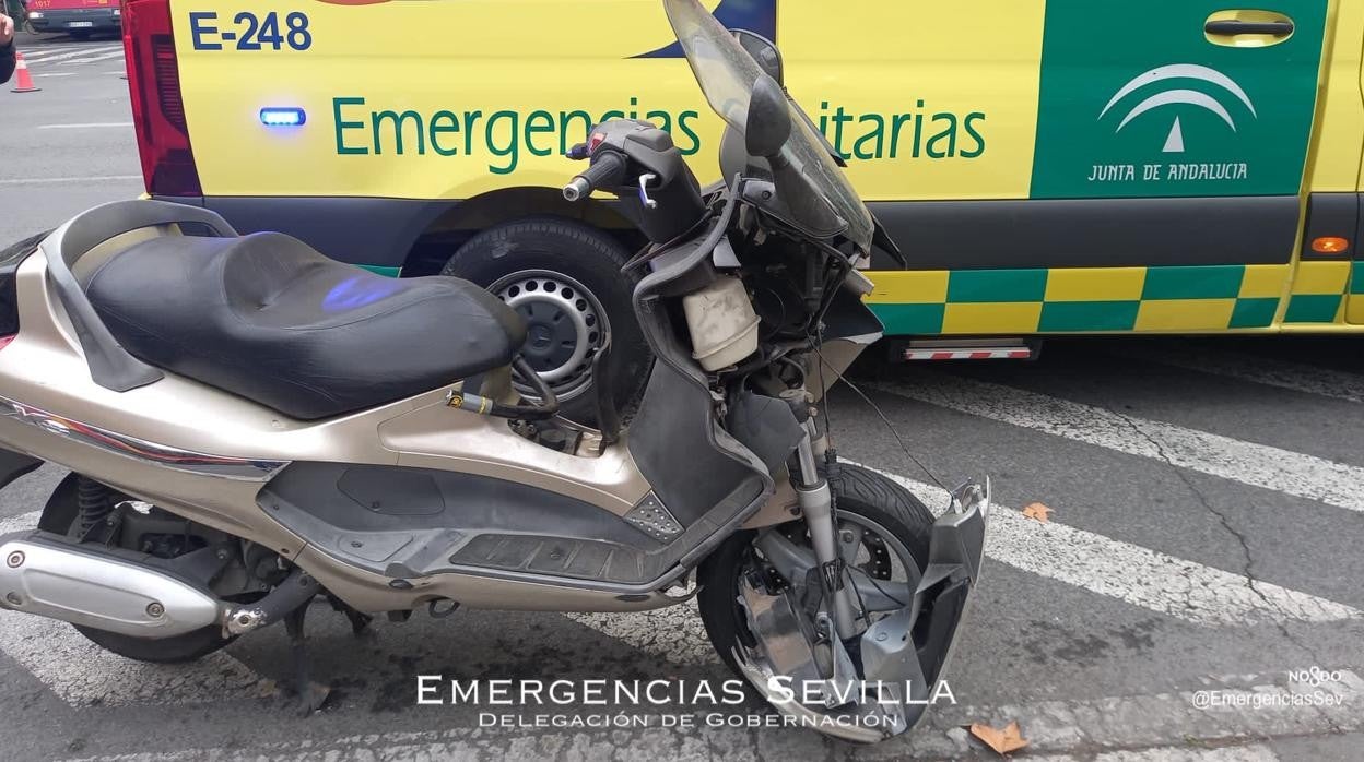 Estado en el que ha quedado la motocicleta tras el accidente